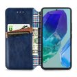 Samsung Galaxy M55   Samsung Galaxy F55   C55 leather case with a stylish rhombus imprint - Blue For Discount