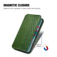 Huawei Pura 70 leather case with a stylish rhombus imprint - Green Discount