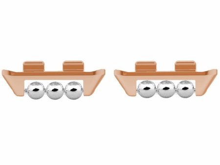 1 Pair Honor Band 9 Strap Connector Beads Design Watch Bracelet Metal Connection Adapter - Rose Gold Fashion