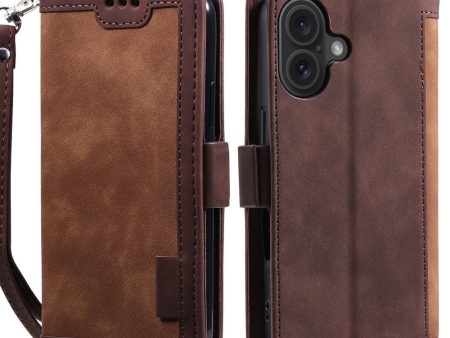 Surburbian iPhone 16 leather flip case - Brown Hot on Sale