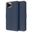 Smooth and thin premium iPhone 16 Pro Max leather case - Blue For Sale