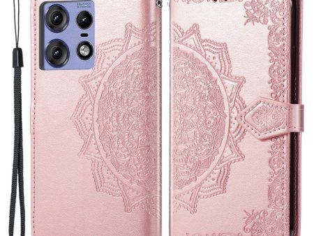 Mandala Motorola Edge 50 Pro leather case - Rose Gold Discount