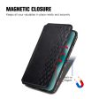 Huawei Pura 70 leather case with a stylish rhombus imprint - Black For Discount