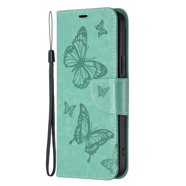 Butterfly iPhone 16 Leather Case - Green Online Hot Sale