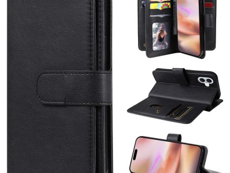 10-slot iPhone 16 Plus wallet case - Black Fashion