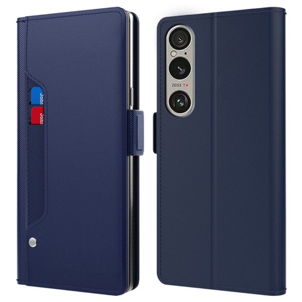 Sony Xperia 1 VI phone case with make-up mirror and slick design - Blue For Cheap