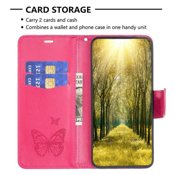 Butterfly iPhone 16 Leather Case - Rose Discount