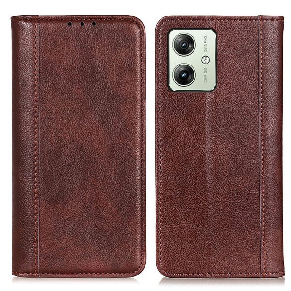 Motorola Moto G64   Motorola Moto G54 Power genuine leather case with magnetic closure - Brown Discount