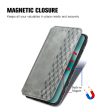 Huawei Pura 70 leather case with a stylish rhombus imprint - Grey For Sale