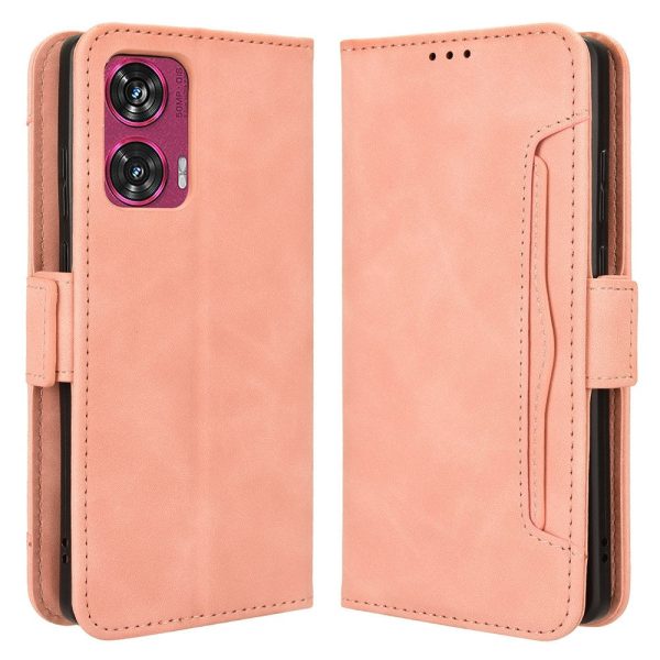 Modern-styled leather wallet case for Motorola Edge 50 Fusion - Pink Online Sale