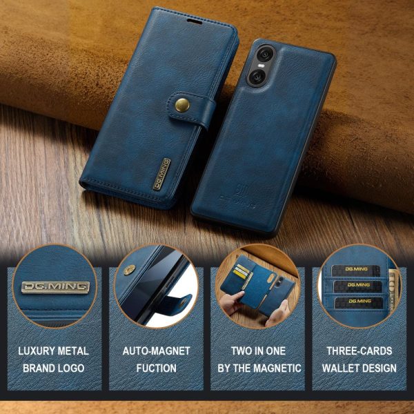 DG.MING Sony Xperia 10 VI 2-in-1 wallet case - Blue Online Hot Sale