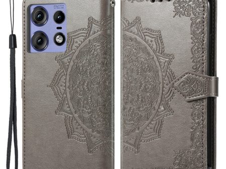 Mandala Motorola Edge 50 Pro leather case - Grey Online now