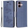 Butterfly iPhone 16 Leather Case - Dark Blue Supply