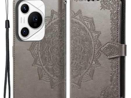 Mandala Huawei Pura 70 Pro   Huawei Pura 70 Pro Plus leather case - Grey Online now