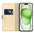 Smooth and thin premium iPhone 16 Pro leather case - Gold on Sale