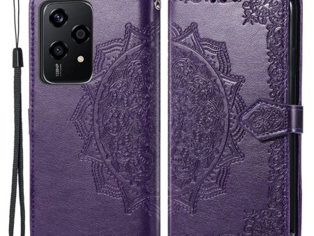 Mandala Honor 200 Lite leather case - Purple For Sale