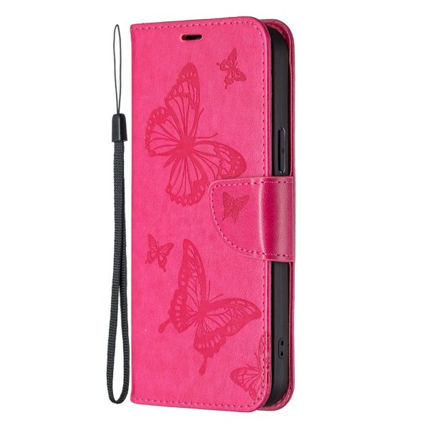 Butterfly iPhone 16 Leather Case - Rose Discount