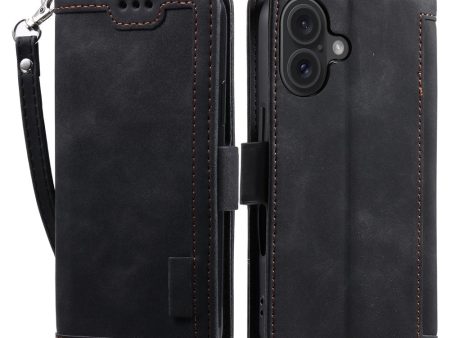 Surburbian iPhone 16 Plus leather flip case - Black Online now