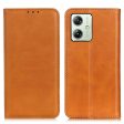 Wallet-style genuine leather Motorola Moto G64 flipcase - Brown Online Hot Sale