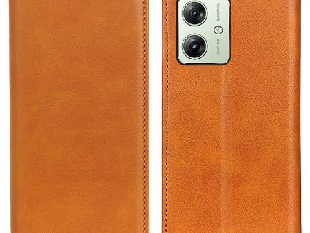 Wallet-style genuine leather Motorola Moto G64 flipcase - Brown Online Hot Sale