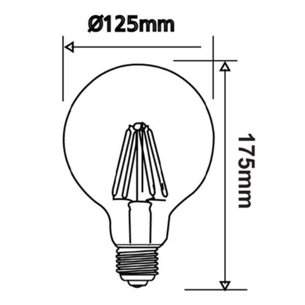 8w LED E27, B22 G125 Globe Warm White 2700k, Daylight 6000k Dimmable Fashion